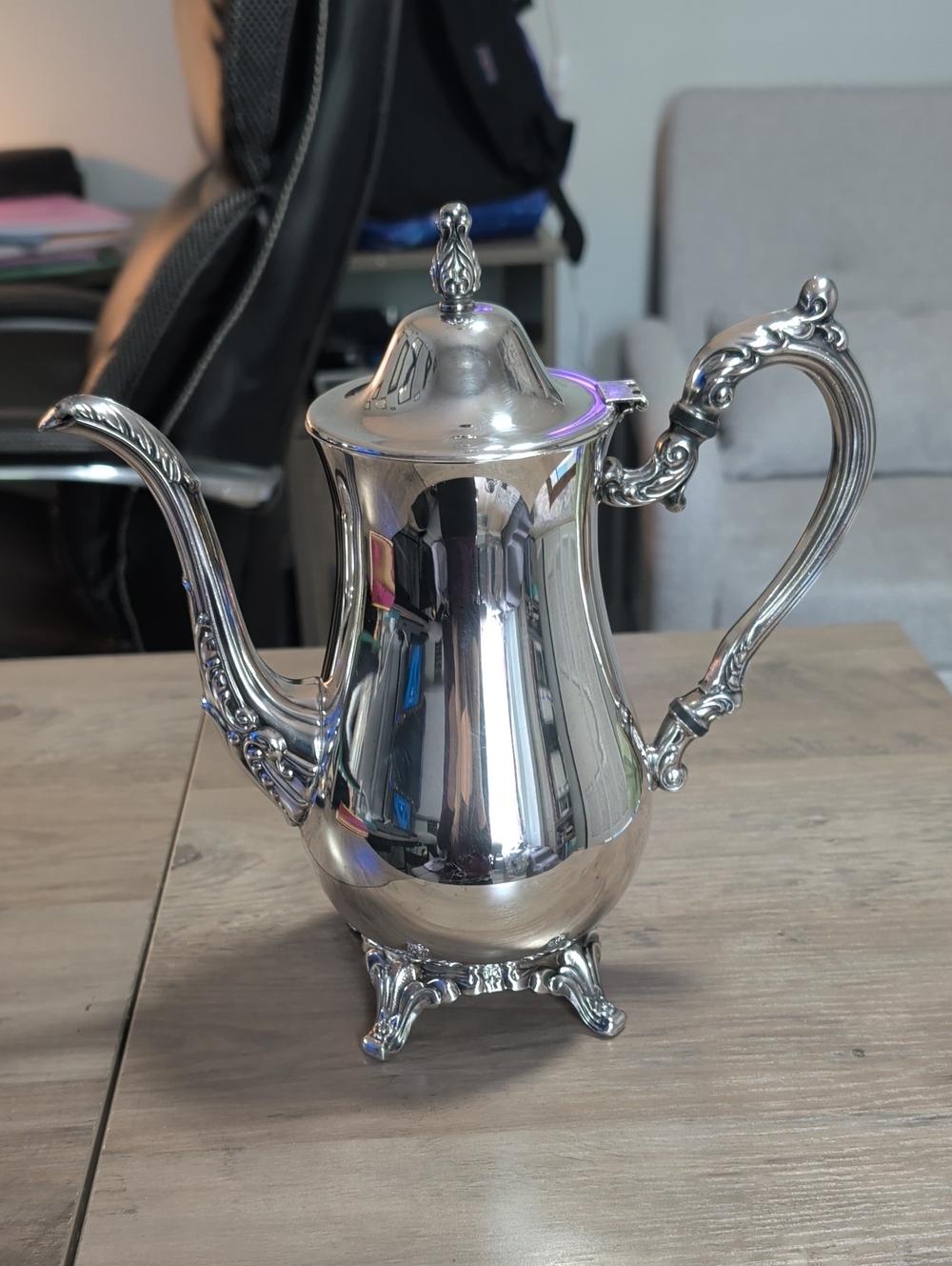 Vintage Silver Plated Footed Coffee Pot